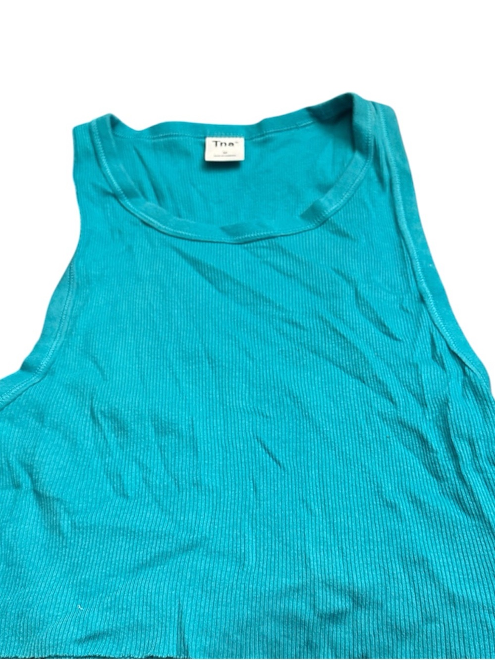 TNA Ribbed Tank in Teal Blue